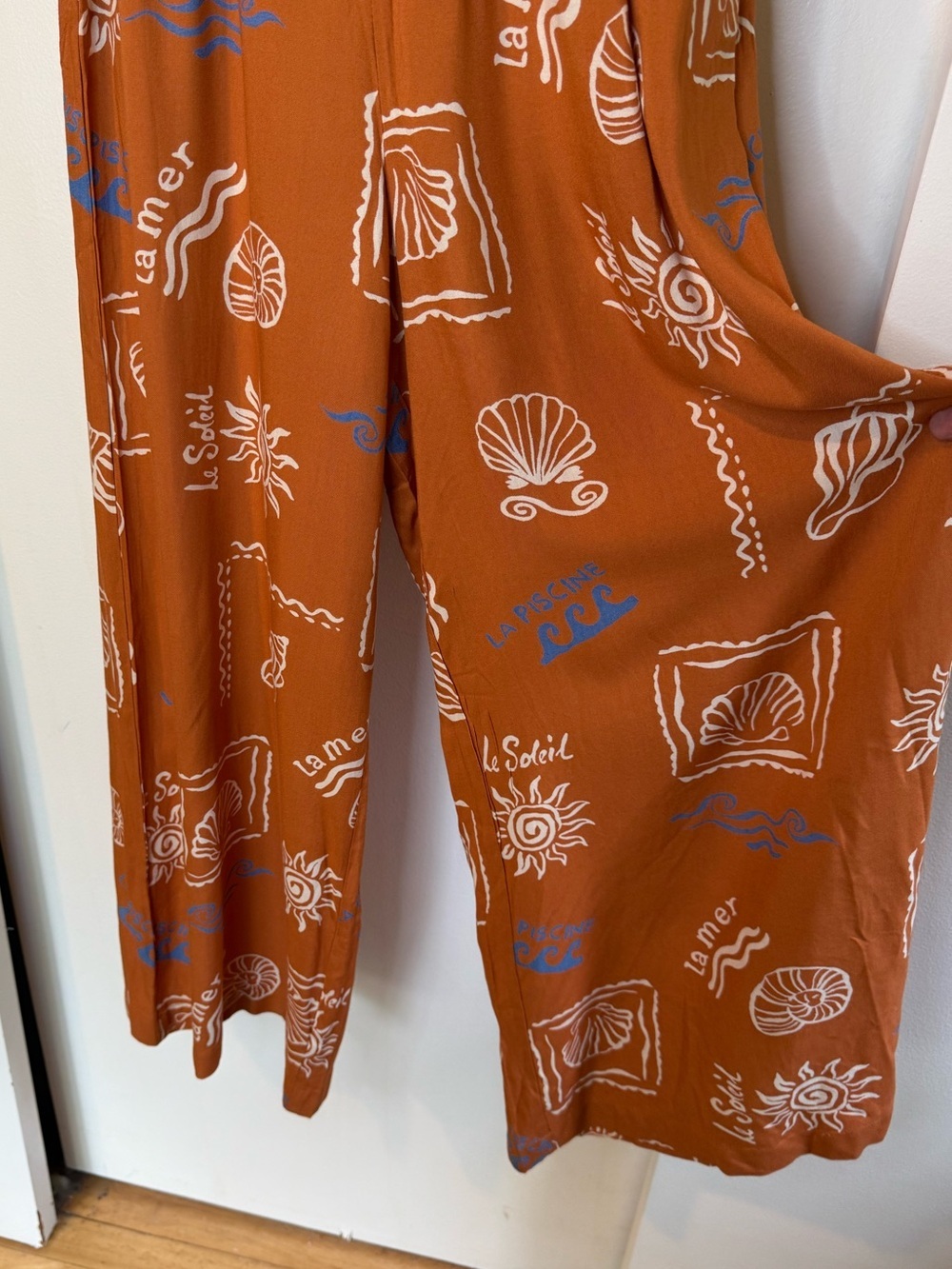 Patrons of Peace Rust Jumpsuit with White Print - Picture 7 of 15